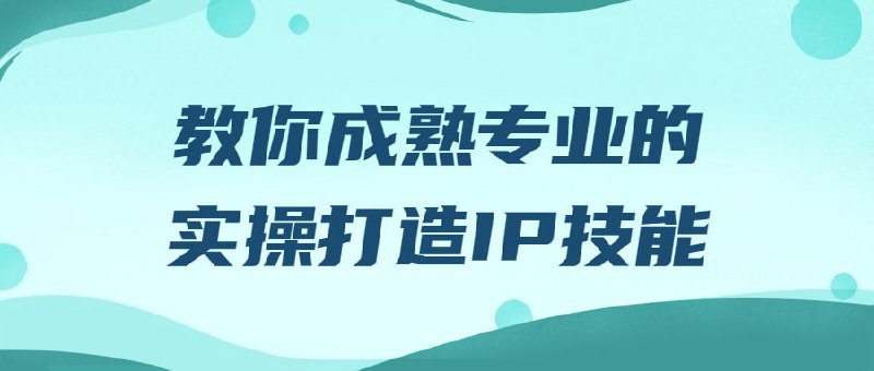 教你成熟专业的实操打造IP技能插图 教你成熟专业的实操打造IP技能