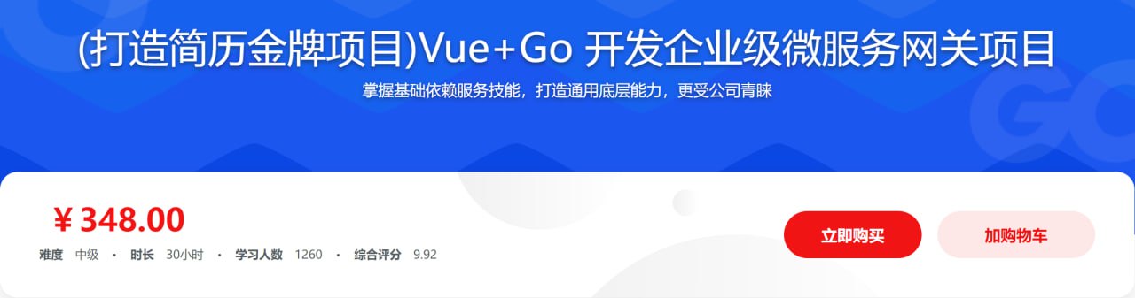 Vue+Go 开发企业级微服务网关项目 – 带源码课件插图 Vue+Go 开发企业级微服务网关项目 - 带源码课件