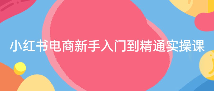 小红书电商新手入门到精通实操课插图 小红书电商新手入门到精通实操课
