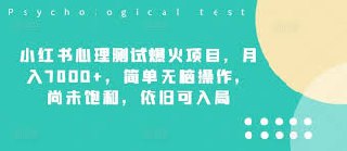 【小红书心理测试爆火项目】,月入7000 ,简单无脑操作,尚未饱和,依旧可入局插图 【小红书心理测试爆火项目】,月入7000 ,简单无脑操作,尚未饱和,依旧可入局