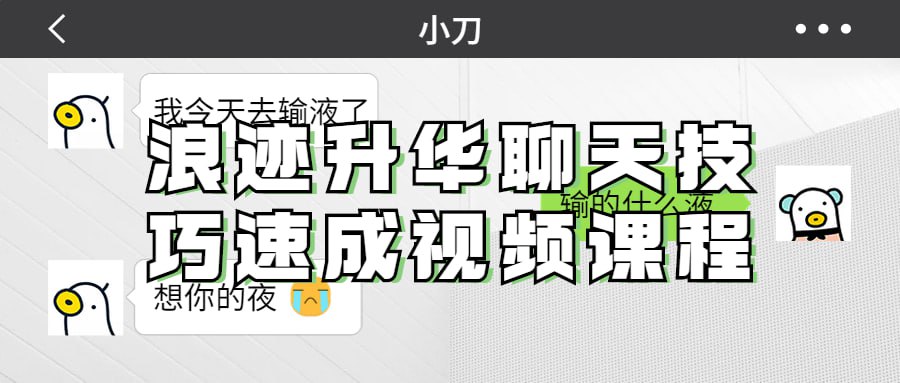 浪迹升华聊天技巧速成视频课程插图 浪迹升华聊天技巧速成视频课程