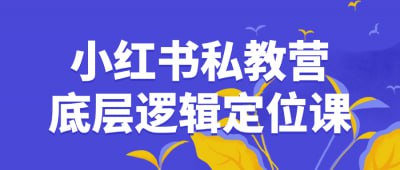 小红书私教营底层逻辑定位课插图 小红书私教营底层逻辑定位课