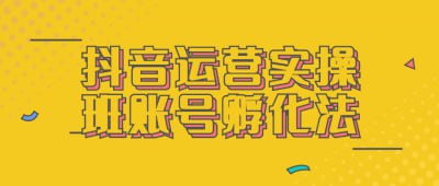 抖音运营实操班账号孵化法插图 抖音运营实操班账号孵化法