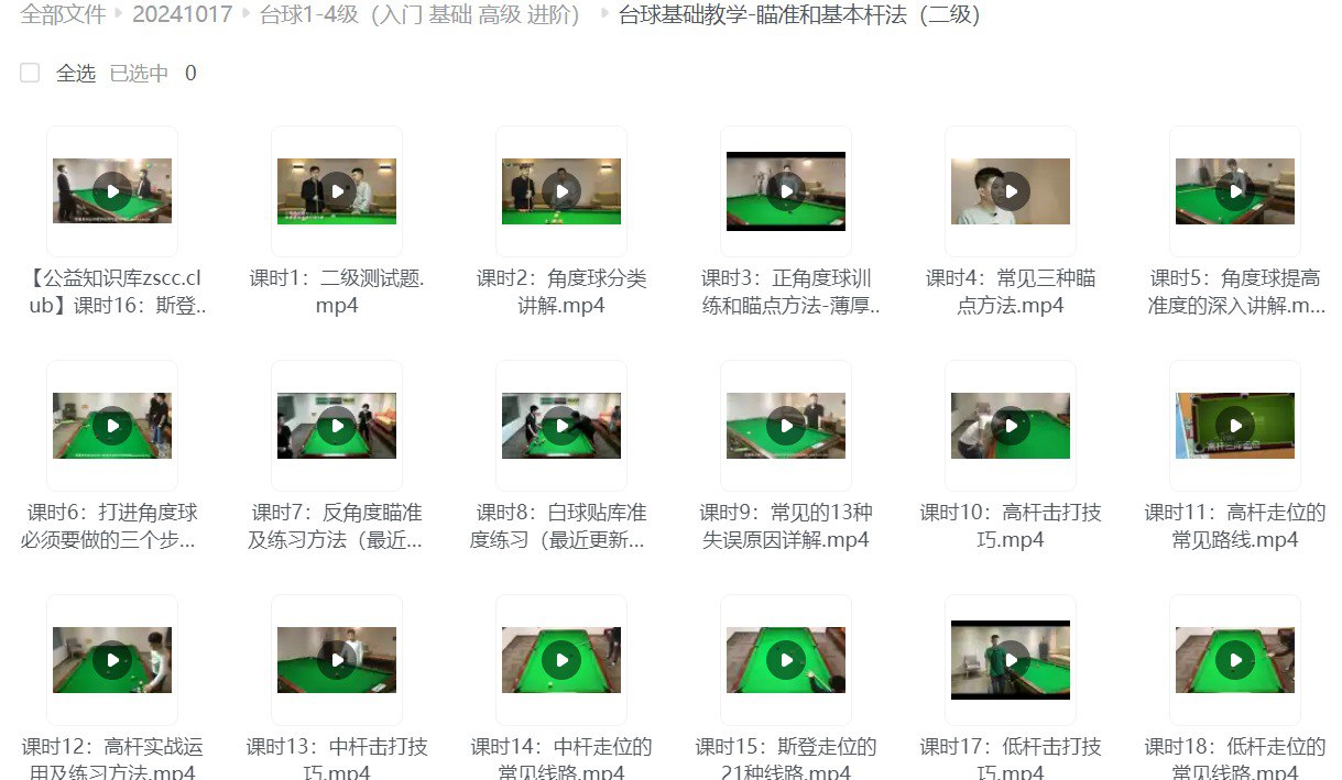 台球专业班付费教程 1-4级(入门 基础 高级 进阶)插图 台球专业班付费教程 1-4级(入门 基础 高级 进阶)