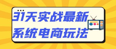 31天实战最新系统电商玩法插图 31天实战最新系统电商玩法