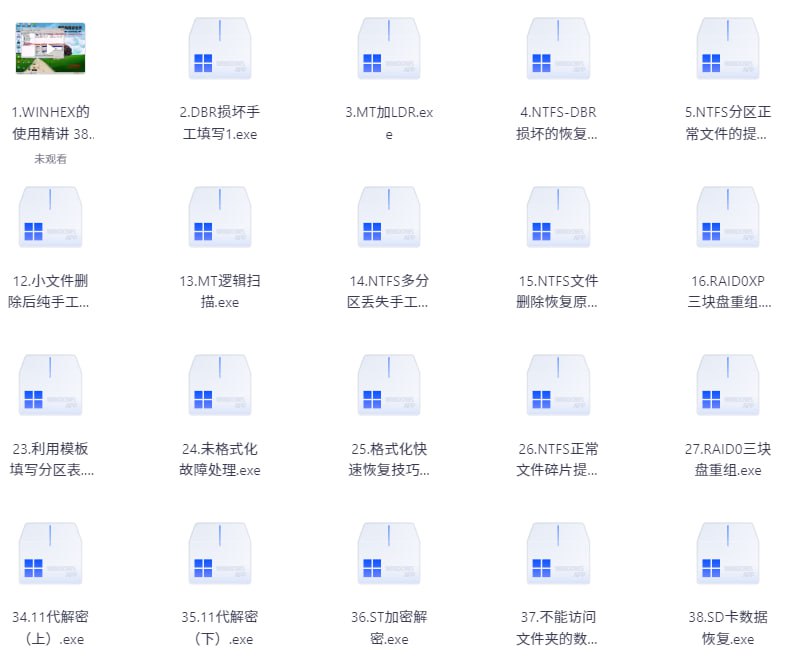 雨荷winhex数据恢复教程(第一季)1-63集高清完整版插图 雨荷winhex数据恢复教程(第一季)1-63集高清完整版