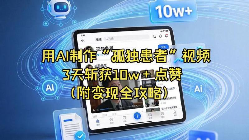 AI批量生成孤独患者情绪类短视频内容,涨粉变现完整教程!插图 AI批量生成孤独患者情绪类短视频内容,涨粉变现完整教程!