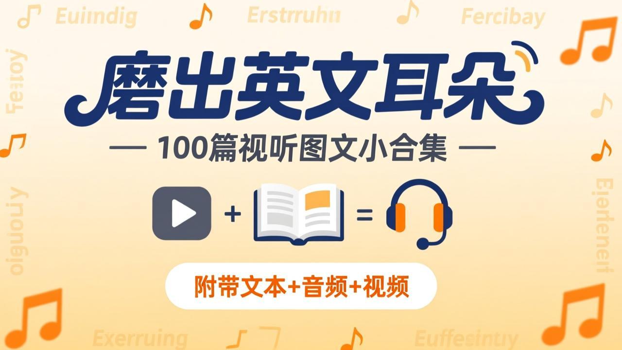 《磨出英文耳朵：100篇视听图文小合集》附带文本+音频+视频