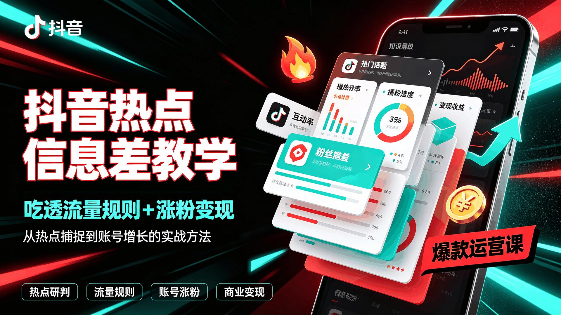 抖音热点信息差教学,吃透流量规则+涨粉变现插图 抖音热点信息差教学,吃透流量规则+涨粉变现