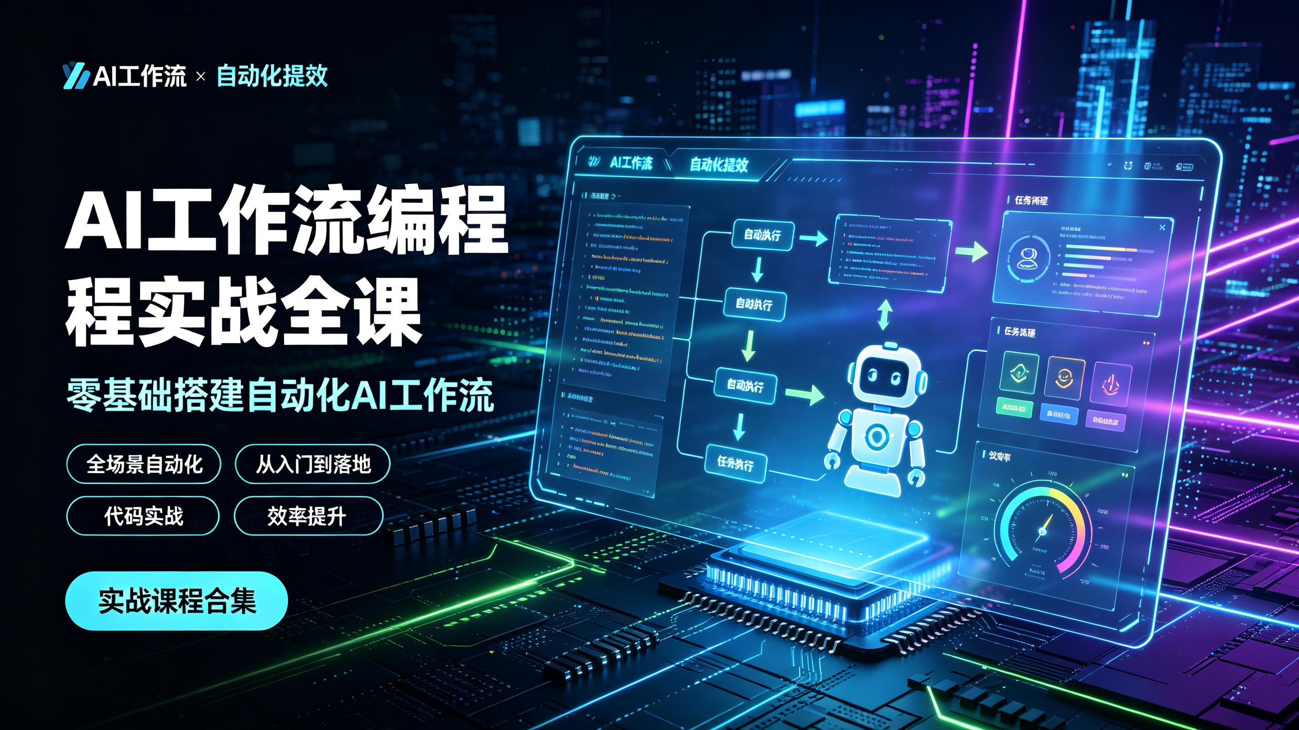 AI工作流编程实战全课,零基础搭建自动化AI工作流,全场景自动化提效落地插图 AI工作流编程实战全课,零基础搭建自动化AI工作流,全场景自动化提效落地