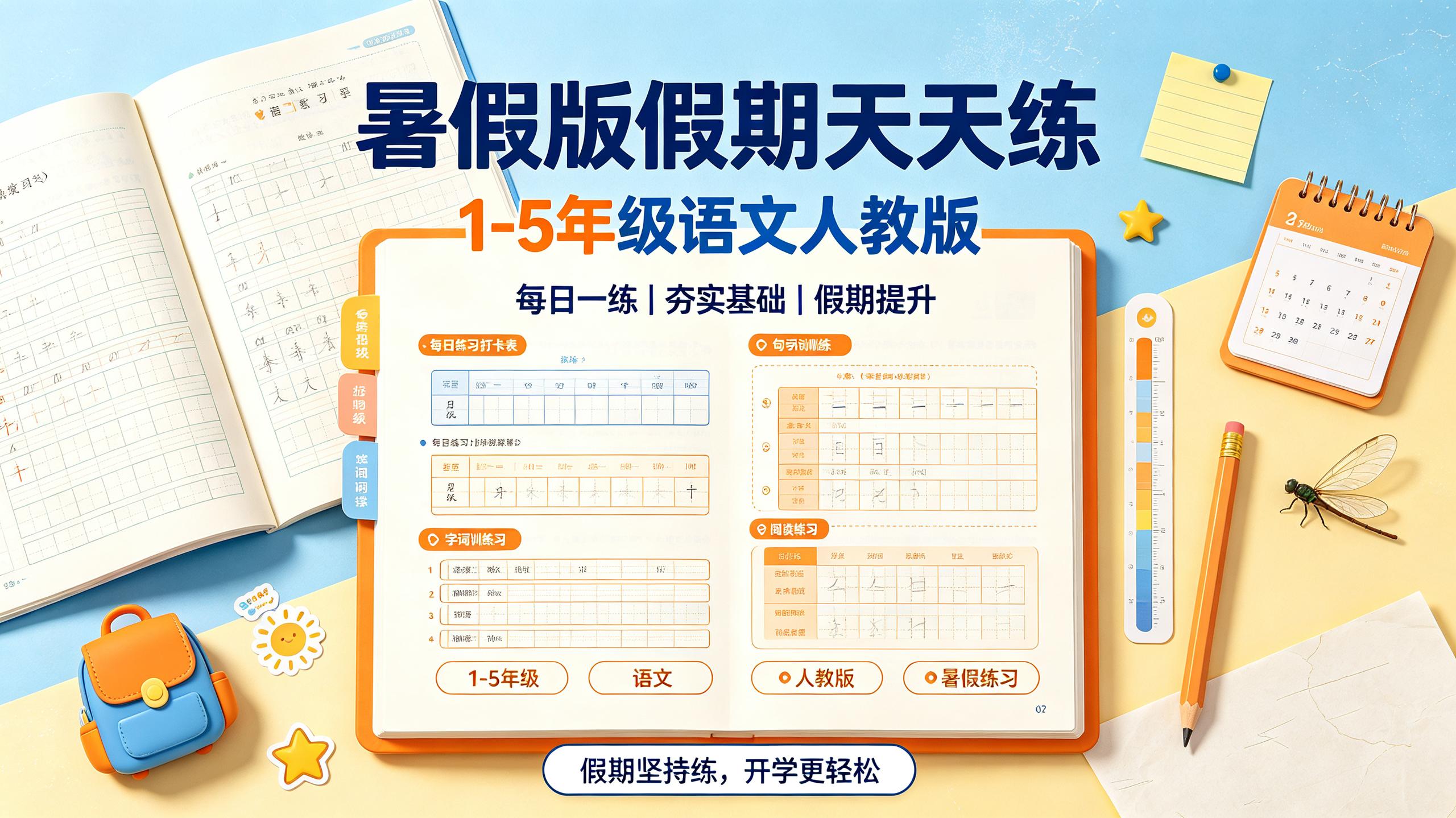 暑假版假期天天练1-5年级语文人教版插图 暑假版假期天天练1-5年级语文人教版