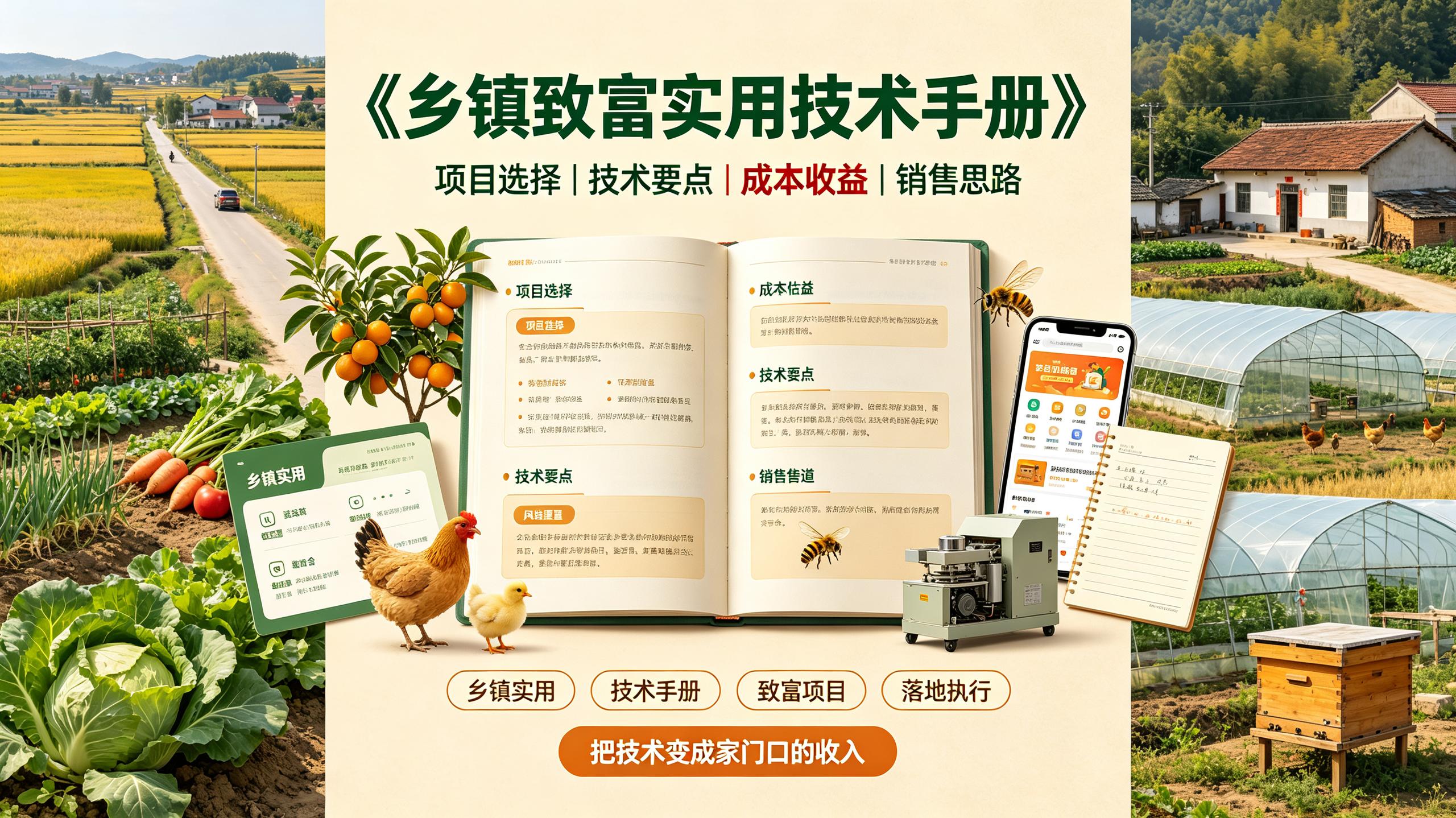 《乡镇致富实用技术手册》：适合乡镇的接地气致富项目